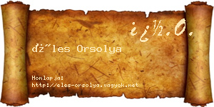 Éles Orsolya névjegykártya