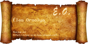 Éles Orsolya névjegykártya